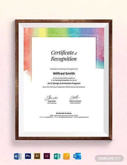 Free Painting Certificate Templates And Examples Edit Online And Download