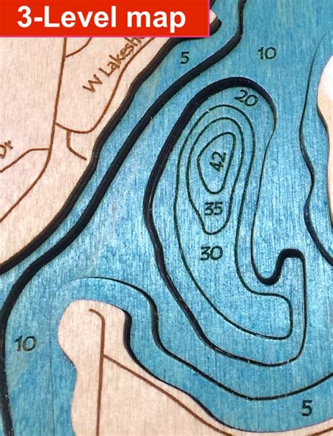 Custom Carved Topographical Lake Maps