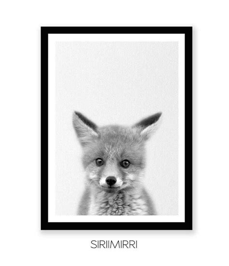 Fox Cub Print Woodlands Nursery Print Babies Room Fox Print Etsy