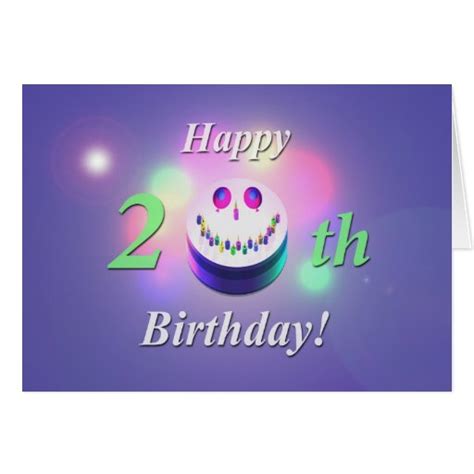 Happy 20th Birthday Smiley Cake Zazzle