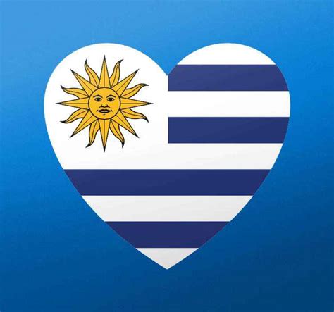 Vinilo Coche Bandera Uruguay En Corazón Tenvinilo