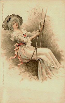 Artist Victorian Woman in Swing Glamour Collectible Antique Vintage
