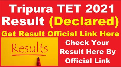 Tripura Tet Result Declared How To Check Tripura Tet Result