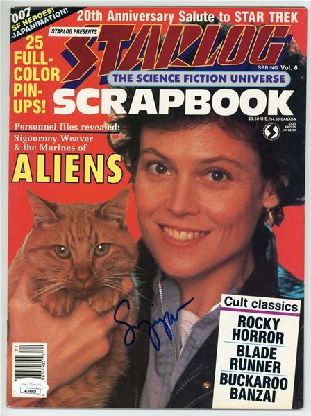 Lot Detail Sigourney Weaver Autograph Signed Magazine Aliens Jsa Coa