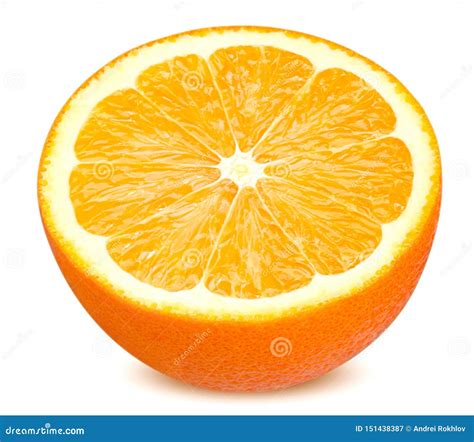 Half Orange Isolated On White Background Stock Image Image Of