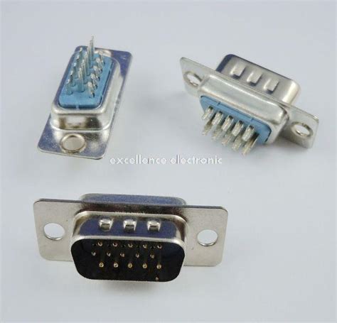 10 Pcs D Sub 15 Pin Male Solder Type Plug Adapter Vga Connector Serial