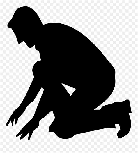 Download Silhouette Kneeling Drawing Clip Art Man Kneeling Down