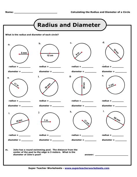Circles Calculate Area Circumference Radius And Diame