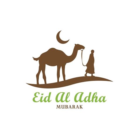 Camel With People Islamic Element Design Crescent Moon Minimal Logo