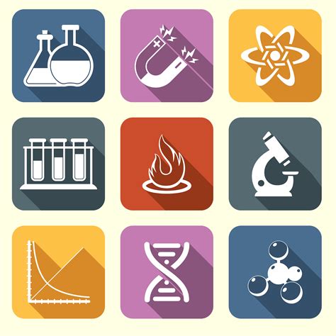 Physics Science Icons Flat 454580 Vector Art At Vecteezy