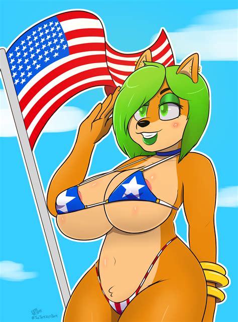 Rule 34 1girls American Flag American Flag Bikini Ami Bandicoot Anthro Areola Slip Berkthejerk