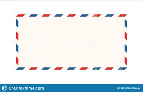 Air Mail Letter Frame Airmail Border With Red And Blue Stripes Retro