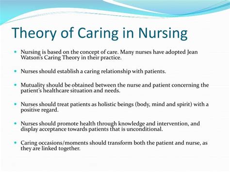 The Caring Theory Of Nursing