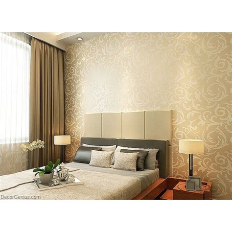Popular 3d Design Bedroom Wallpaper Light Gold Modern Style Decorgenius