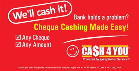 Cheque Cashing Cash 4 You Powered By Exceptional Service™