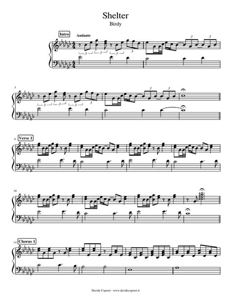 shelter piano score birdy pdf songs musical forms