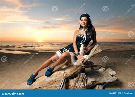 Beautiful Girl In A Sailor Stock Photo Image Of Fashion 40901982
