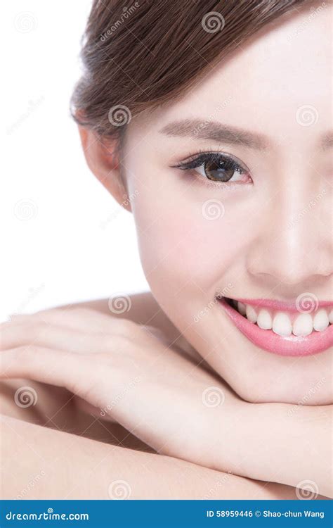 Charming Woman Smile Face Stock Photo Image Of Chinese 58959446