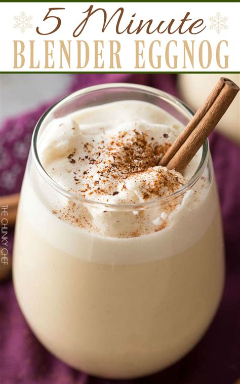 Stir in the milk, double cream and an alcohol of choice (image: 5 Minute Homemade Blender Eggnog - The Chunky Chef