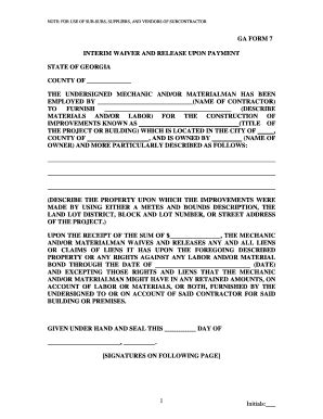 Notarized Lien Waiver Template Page Pdffiller