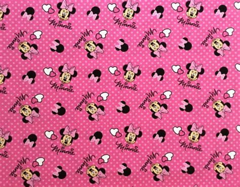 Minnie Mouse On Pink Fabric Cotton Fabric By Omasfabricandts