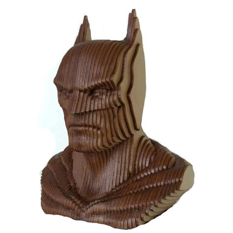 Laser Cut Batman Head Sculpture Wooden Art Dxf File Etsy