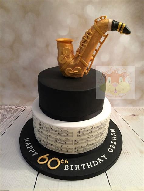 Saxophone Cake Decorated Cake By Elaine Ginger Cat Cakesdecor