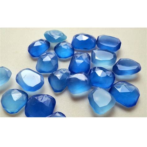 11x12mm To 12x15mm Blue Chalcedony Rose Cut Cabochons Blue Etsy