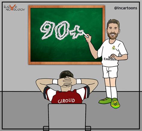 Ilqar Novruzov Cartoon Sergio Ramos And Olivier Giroud Cartoon