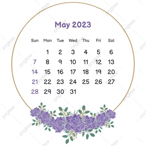 Calendar May 2023 Vector Hd Images 2023 May Calendar With Circle