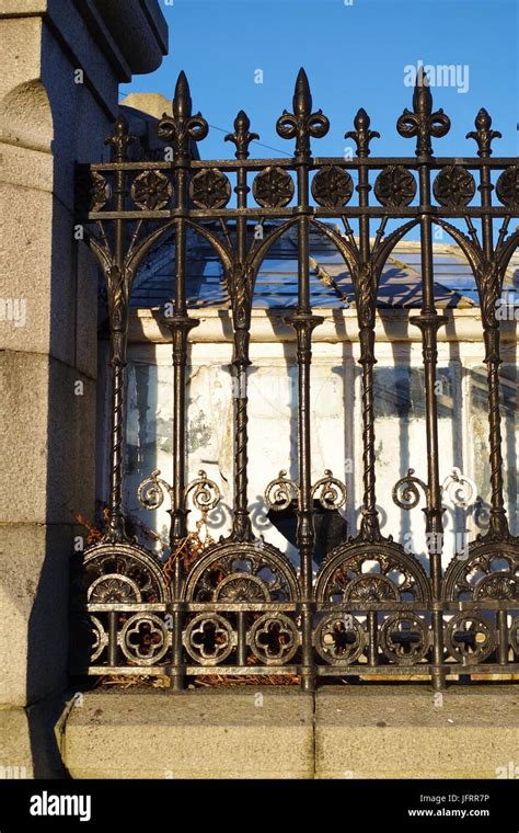 Ornate Detailed Victorian Cast Iron Fence By Gothic Gate House Trinity