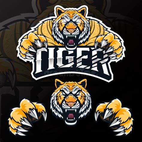 Tiger Esport Logo Da Equipe Para Jogos De Cartaz Ilustra O Stock