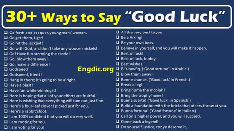 30 Different Ways To Say Good Luck Engdic