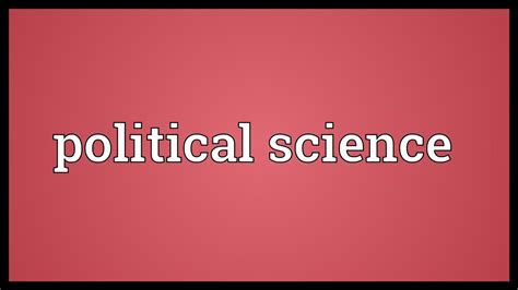 Political Science Meaning Youtube