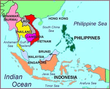 Southeast asia can be divided into two geographic regions. South East Asia Map