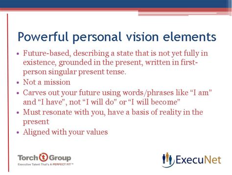 Execunet Personal Vision Statement Necessary To Becoming A Great Leader