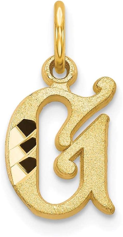 14k Yellow Gold Initial Monogram Name Letter G Pendant