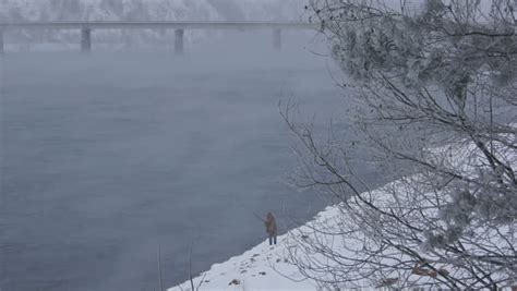 Yenisei River Winter Landscape With Stock Footage Video 100 Royalty