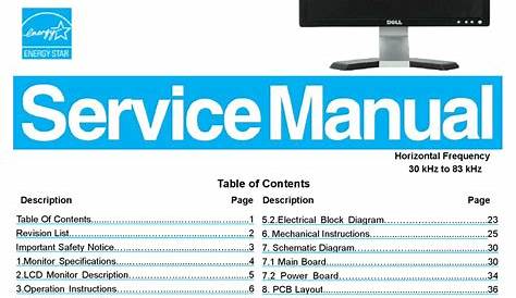 DELL E178WFPC SERVICE MANUAL Pdf Download | ManualsLib