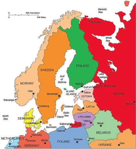 Map Of Europe And Scandinavia Coastal Map World