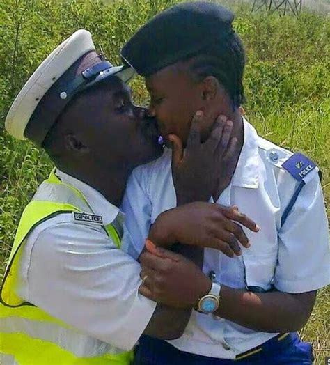 Tanzanian Traffic Police Officers Pictured Kissing In Public