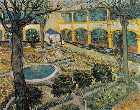 The Asylum Garden at Arles Vincent van Gogh en reproducción impresa o