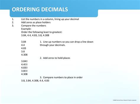 Ppt Comparing And Ordering Decimals Powerpoint Presentation Free