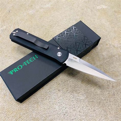 Protech 721 Ltd Limited Godson 315 Solid Black Handles Satin Blade