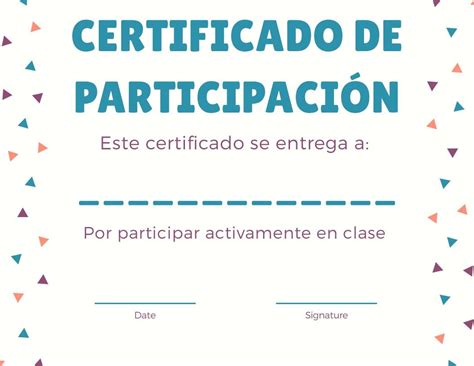 Pin De Cristina Sacedo En School Certificados De Participacion