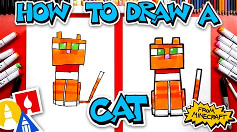 How to draw a cartoon cat. How To Draw A Minecraft Cat - Art For Kids Hub