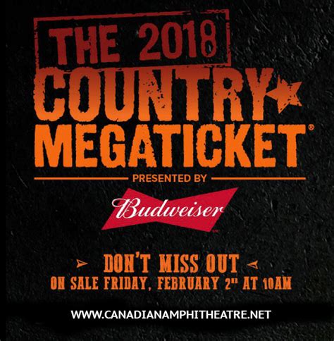 2018 Country Megaticket Tickets Includes All Performances Budweiser