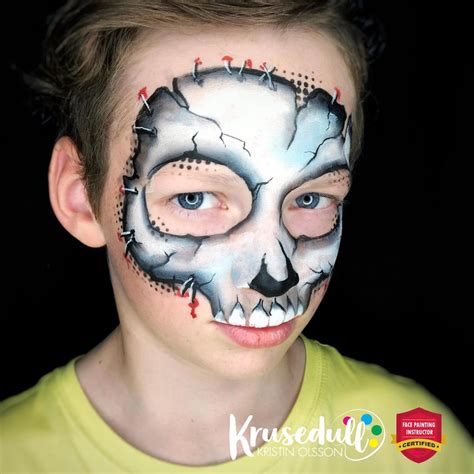 Easy Halloween Skull Face Paint Step By Step Tutorial