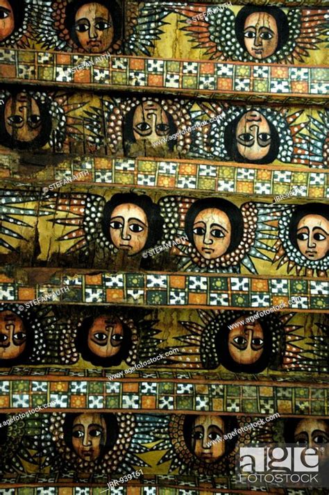 Ethiopian Orthodox Christianity Ceiling Painted With Angels Faces And
