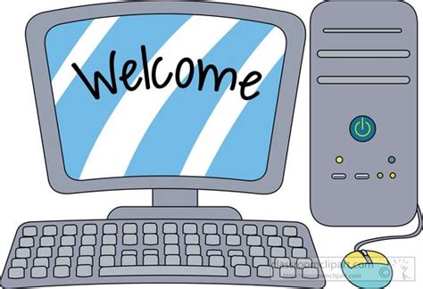 Computers Clipart Desktop Computer With Welcome On The Screen
